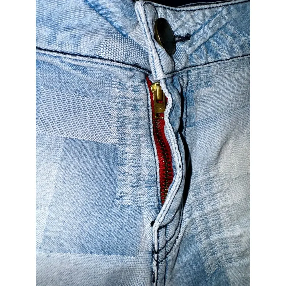 Etienne Marcel Patchwork Jean Shorts Women's Size 27 Hot Pants Blue Low Rise - Picture 2 of 10